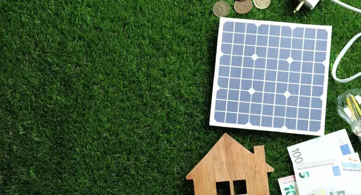 una casa e un impianto fotovoltaico illustrano che l'energia solare può rendere economicamente